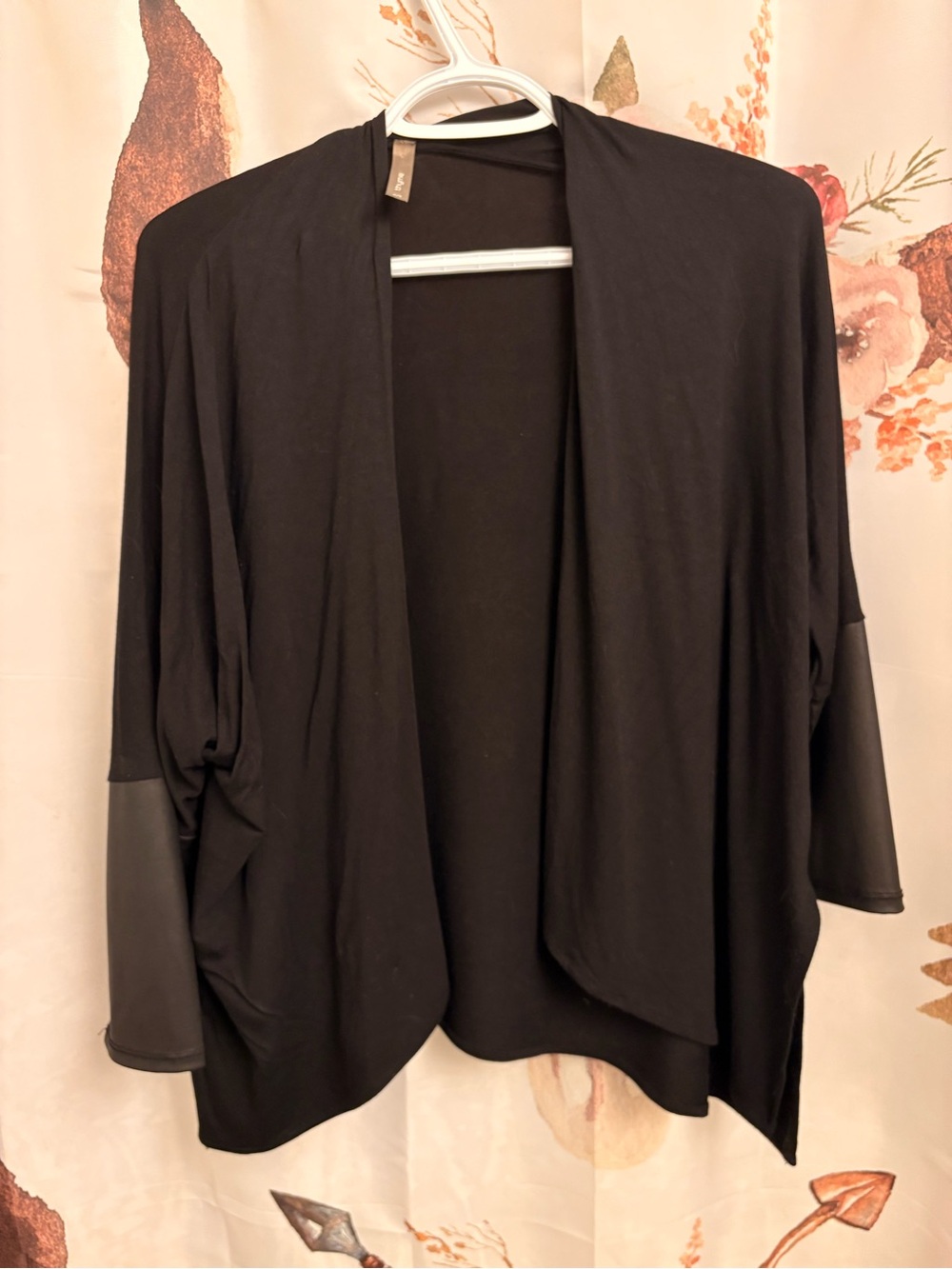 Small Black maternity Open Front Draped Cardigan